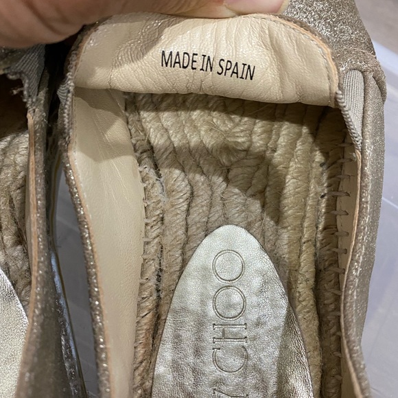 ⬇️PRICE⬇️ 
Jimmy Choo - Dawn Metallic Espadrille Slip-On, Gold - 37/7 - Picture 4 of 8
